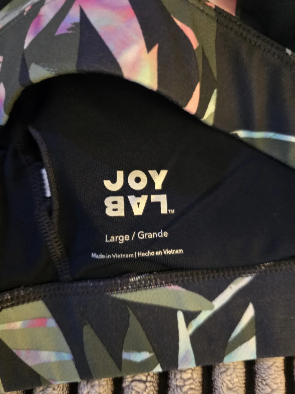 JoyLab Tropical Leaf Print Strappy Sports Bra